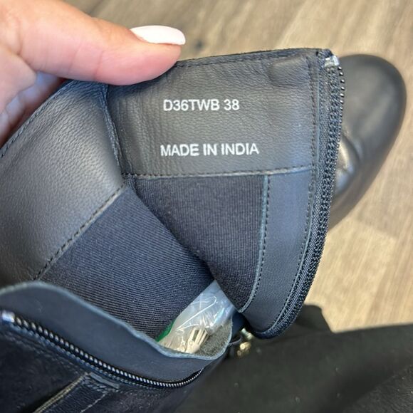 Geox Eleana Woman Black Leather Ankle Boot Size 8 - Picture 8 of 10